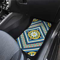 Sicily Italy Carretto Siciliano Car Mats Azure Sicilian Cart Wheel Pattern