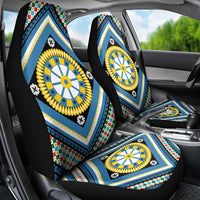Sicily Italy Carretto Siciliano Car Seat Cover Azure Sicilian Cart Wheel Pattern