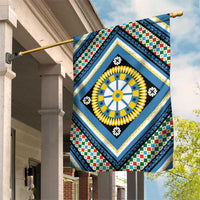 Sicily Italy Carretto Siciliano Garden Flag Azure Sicilian Cart Wheel Pattern