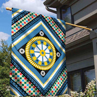 Sicily Italy Carretto Siciliano Garden Flag Azure Sicilian Cart Wheel Pattern