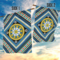 Sicily Italy Carretto Siciliano Garden Flag Azure Sicilian Cart Wheel Pattern