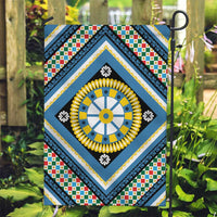 Sicily Italy Carretto Siciliano Garden Flag Azure Sicilian Cart Wheel Pattern