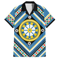 Sicily Italy Carretto Siciliano Hawaiian Shirt Azure Sicilian Cart Wheel Pattern
