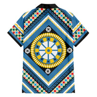 Sicily Italy Carretto Siciliano Hawaiian Shirt Azure Sicilian Cart Wheel Pattern