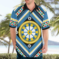 Sicily Italy Carretto Siciliano Hawaiian Shirt Azure Sicilian Cart Wheel Pattern