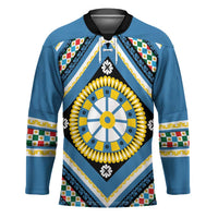 Sicily Italy Carretto Siciliano Hockey Jersey Azure Sicilian Cart Wheel Pattern