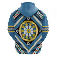 Sicily Italy Carretto Siciliano Hoodie Azure Sicilian Cart Wheel Pattern