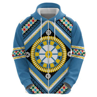 Sicily Italy Carretto Siciliano Hoodie Azure Sicilian Cart Wheel Pattern
