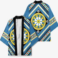 Sicily Italy Carretto Siciliano Kimono Azure Sicilian Cart Wheel Pattern