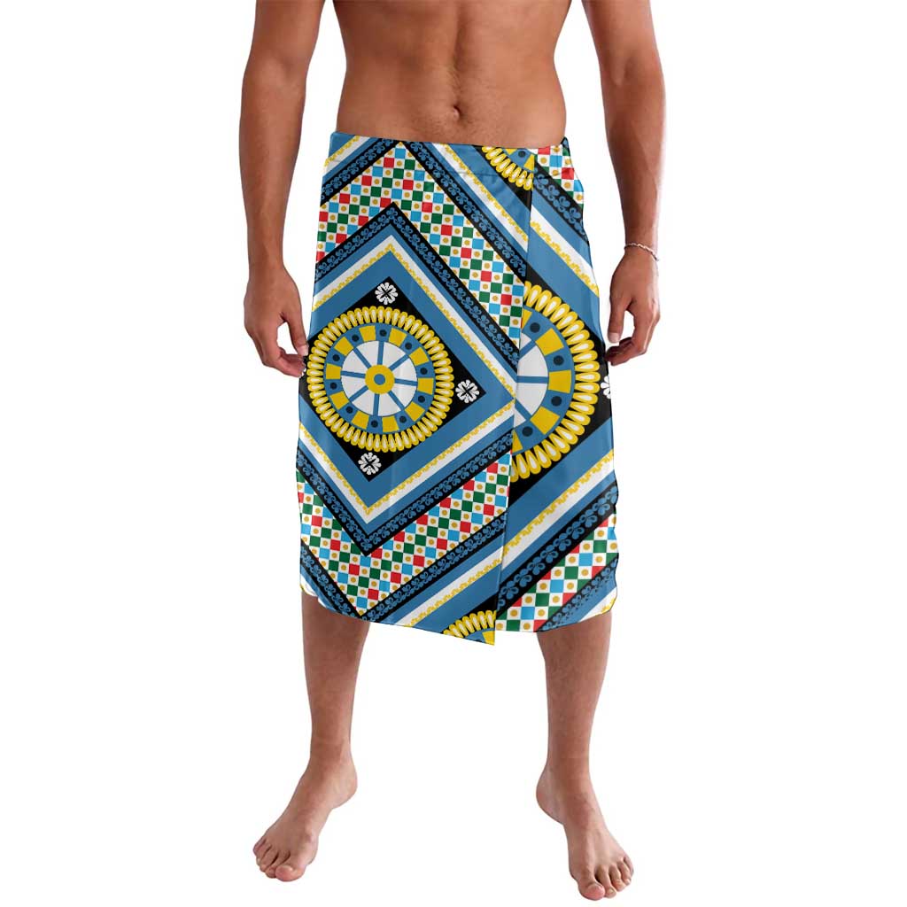 Sicily Italy Carretto Siciliano Lavalava Azure Sicilian Cart Wheel Pattern