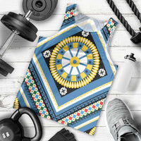 Sicily Italy Carretto Siciliano Men Tank Top Azure Sicilian Cart Wheel Pattern