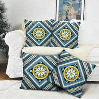 Sicily Italy Carretto Siciliano Pillow Cover Azure Sicilian Cart Wheel Pattern