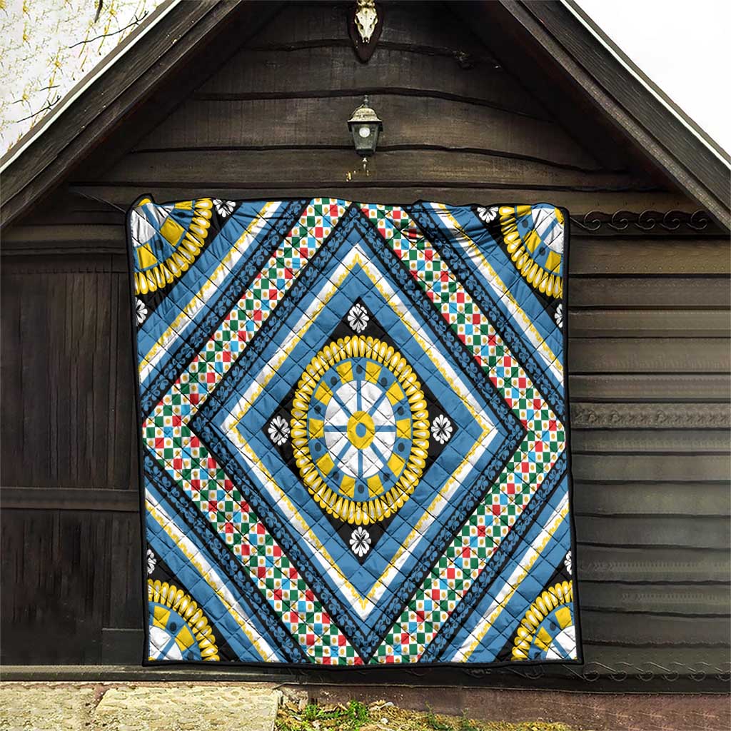 Sicily Italy Carretto Siciliano Quilt Azure Sicilian Cart Wheel Pattern