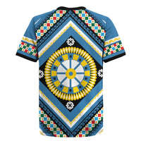 Sicily Italy Carretto Siciliano Rugby Jersey Azure Sicilian Cart Wheel Pattern
