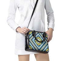Sicily Italy Carretto Siciliano Shoulder Handbag Azure Sicilian Cart Wheel Pattern
