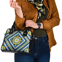 Sicily Italy Carretto Siciliano Shoulder Handbag Azure Sicilian Cart Wheel Pattern