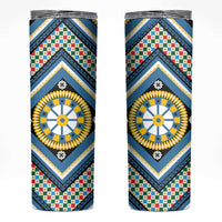 Sicily Italy Carretto Siciliano Skinny Tumbler Azure Sicilian Cart Wheel Pattern