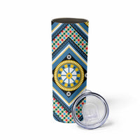 Sicily Italy Carretto Siciliano Skinny Tumbler Azure Sicilian Cart Wheel Pattern