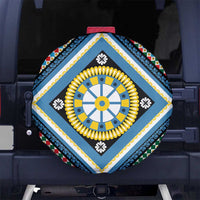 Sicily Italy Carretto Siciliano Spare Tire Cover Azure Sicilian Cart Wheel Pattern