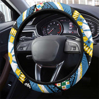 Sicily Italy Carretto Siciliano Steering Wheel Cover Azure Sicilian Cart Wheel Pattern