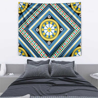 Sicily Italy Carretto Siciliano Tapestry Azure Sicilian Cart Wheel Pattern
