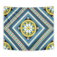 Sicily Italy Carretto Siciliano Tapestry Azure Sicilian Cart Wheel Pattern