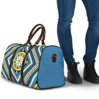 Sicily Italy Carretto Siciliano Travel Bag Azure Sicilian Cart Wheel Pattern