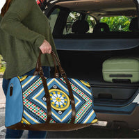 Sicily Italy Carretto Siciliano Travel Bag Azure Sicilian Cart Wheel Pattern
