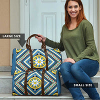Sicily Italy Carretto Siciliano Travel Bag Azure Sicilian Cart Wheel Pattern