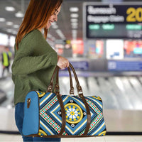 Sicily Italy Carretto Siciliano Travel Bag Azure Sicilian Cart Wheel Pattern