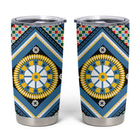 Sicily Italy Carretto Siciliano Tumbler Cup Azure Sicilian Cart Wheel Pattern