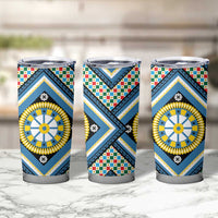 Sicily Italy Carretto Siciliano Tumbler Cup Azure Sicilian Cart Wheel Pattern