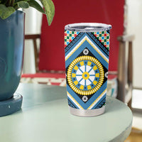 Sicily Italy Carretto Siciliano Tumbler Cup Azure Sicilian Cart Wheel Pattern
