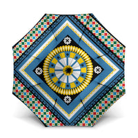 Sicily Italy Carretto Siciliano Umbrella Azure Sicilian Cart Wheel Pattern