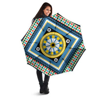 Sicily Italy Carretto Siciliano Umbrella Azure Sicilian Cart Wheel Pattern