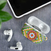 Sicily Italy Carretto Siciliano AirPods Case Green Sicilian Cart Wheel Pattern