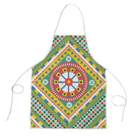 Sicily Italy Carretto Siciliano Apron Green Sicilian Cart Wheel Pattern