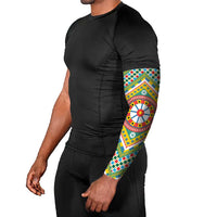 Sicily Italy Carretto Siciliano Arm Sleeves Green Sicilian Cart Wheel Pattern