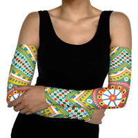 Sicily Italy Carretto Siciliano Arm Sleeves Green Sicilian Cart Wheel Pattern