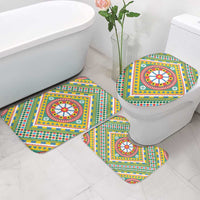 Sicily Italy Carretto Siciliano Bathroom Set Green Sicilian Cart Wheel Pattern