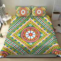 Sicily Italy Carretto Siciliano Bedding Set Green Sicilian Cart Wheel Pattern
