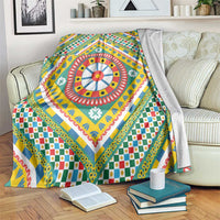 Sicily Italy Carretto Siciliano Blanket Green Sicilian Cart Wheel Pattern