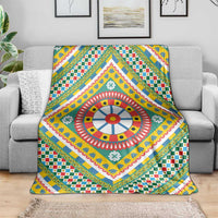 Sicily Italy Carretto Siciliano Blanket Green Sicilian Cart Wheel Pattern