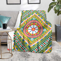 Sicily Italy Carretto Siciliano Blanket Green Sicilian Cart Wheel Pattern