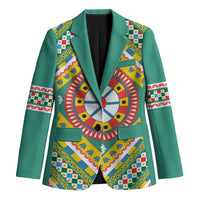 Sicily Italy Carretto Siciliano Blazer Green Sicilian Cart Wheel Pattern