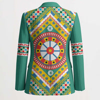 Sicily Italy Carretto Siciliano Blazer Green Sicilian Cart Wheel Pattern