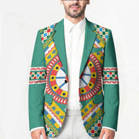 Sicily Italy Carretto Siciliano Blazer Green Sicilian Cart Wheel Pattern