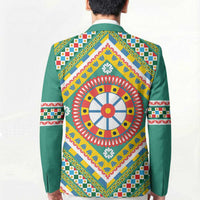 Sicily Italy Carretto Siciliano Blazer Green Sicilian Cart Wheel Pattern