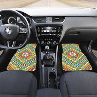 Sicily Italy Carretto Siciliano Car Mats Green Sicilian Cart Wheel Pattern