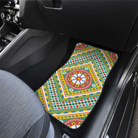 Sicily Italy Carretto Siciliano Car Mats Green Sicilian Cart Wheel Pattern